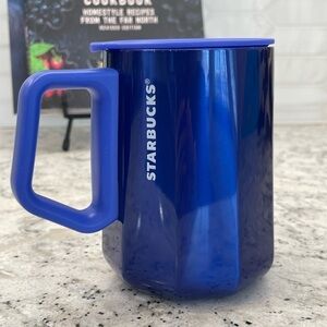 Starbucks 2024 Cobalt Blue Geo Holiday Contour SS Mug. NWT. Great color! NEW!